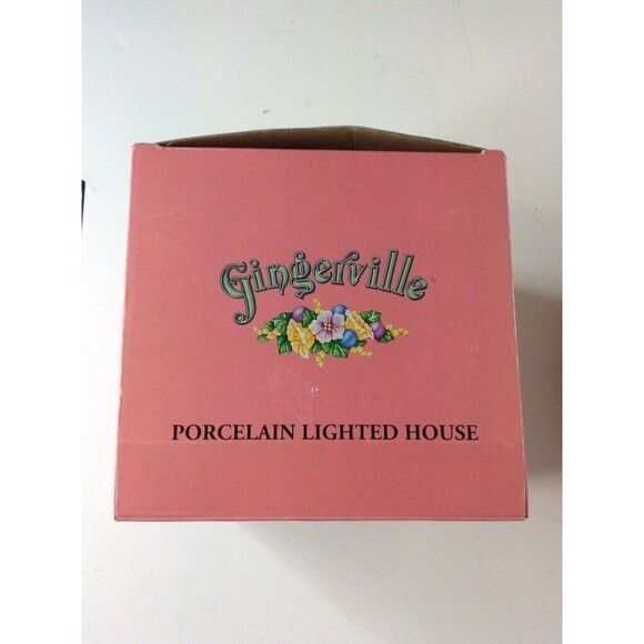 Gingerville Lighted House Large Spring Easter Bunny Village Florist - Picture 8 of 9